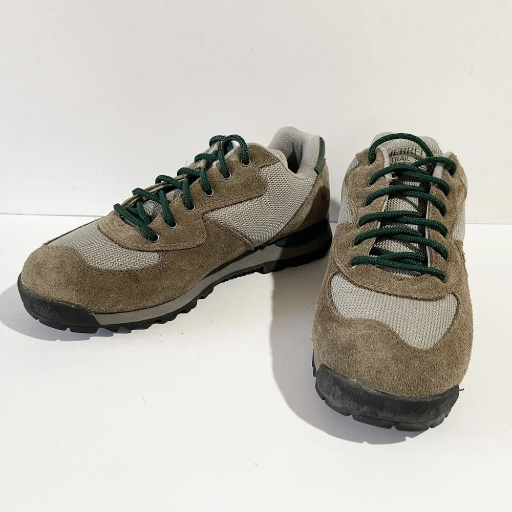 Merrell Trail Vintage 97 Suede Hiking Shoes Women's 9 Brown Green Gorpcore